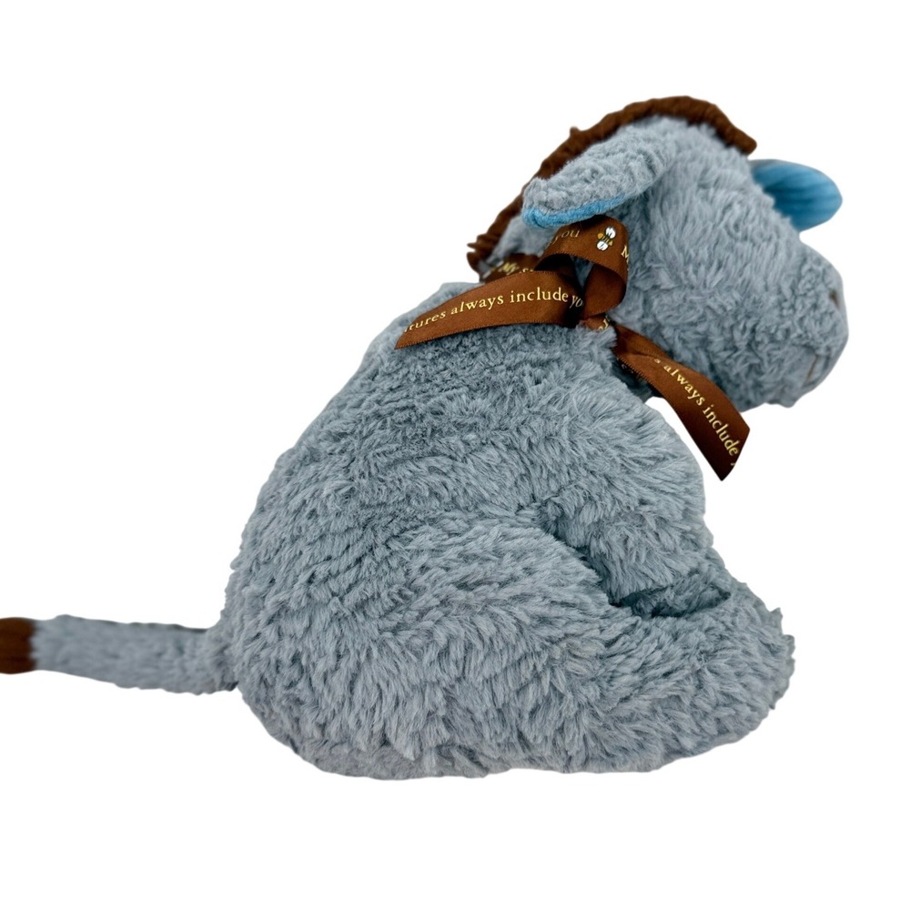 Disney Winnie the‎ Pooh Eeyore Plush Blue Grey Shaggy Stuffed Animal 10 inch